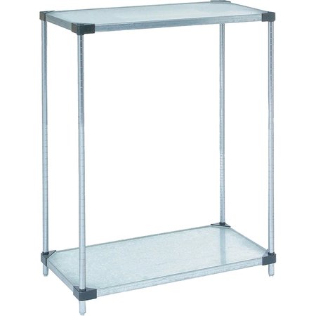 NEXEL Galvanized Steel, 2 Tier, Solid Shelving Starter Unit, 36Wx18Dx34H 18363SZ2